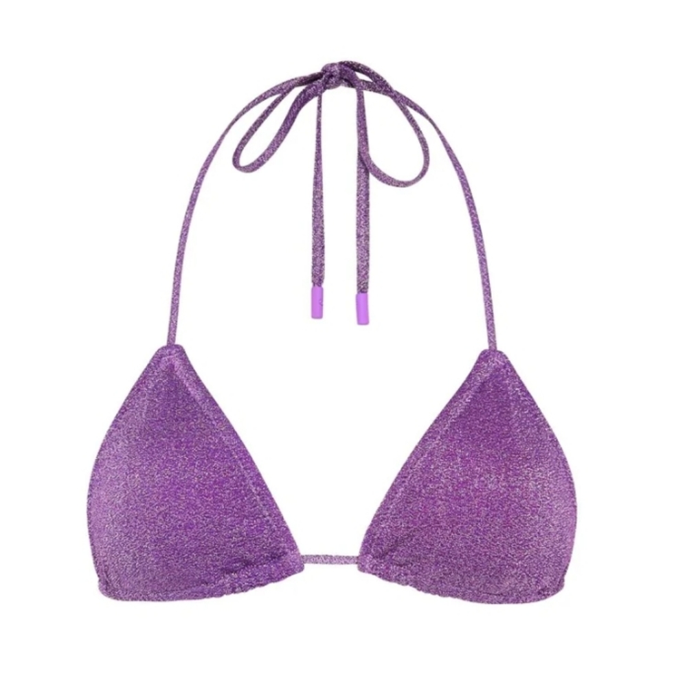 Violet sparkle (purple) String bathing suit top - Picture 2 of 6